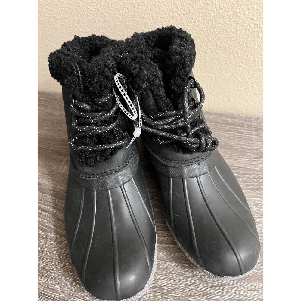 Sperry Women's Saltwater Alpine Black Leather Duck Boots Size 9.5 - Picture 3 of 7